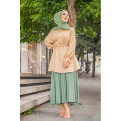 Tunique ample pour femme (Modest Fashion France) - Couleur beige