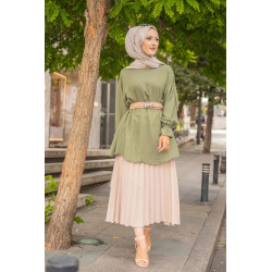 Tunique ample pour femme (Boutique de vêtements musulmans en ligne) - Couleur kaki