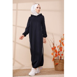 Tunique longue sport (vêtement moderne pour femme voilée) - Couleur bleu nuit