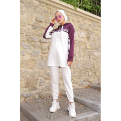 Survêtement femme (Ensemble décontracté deux pièces sweat à capuche et pantalon) -...