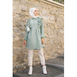 Full-fly shirt for women (Clothing for Hijabs-What's new in 2022) - Color of green and...
