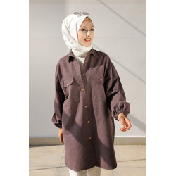 Chemise-Tunique ample pour femme (Vêtement pour femmes voilées) - Couleur mauve