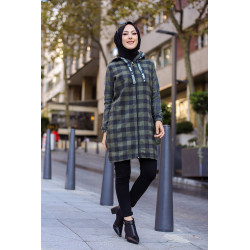 Hijab-zipper (Hijab Autumn Winter) - Ananthracite and khaki Color
