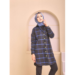 Chemise longue - Tunique à rayures (Surchemise pour saisons Automne Hiver - Vêtement...