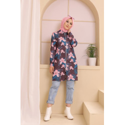 Ensemble deux pièces Tunique et Veste imprimées pour femme (Tenue Hijab) - Couleur...