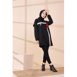 Tunique moderne avec poche à carreaux pour femme (Sweat style fashion mode musulmane) -...