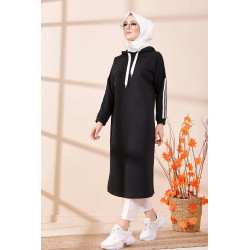 Wider with hood for women (hijab sport) - Black color