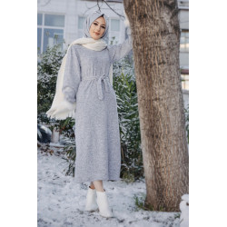 Polar fabric with seatbelt (Hijab Season Autumn-Winter) - Grey Color