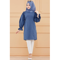 Balloon sleeves (dressed as a veiled woman) - Blue oil color