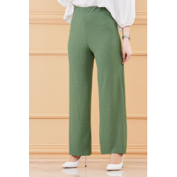 Pantalon été style habillé (Vêtement chic pour femme) - Couleur kaki clair