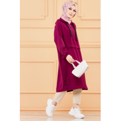 Full casual casual with hood (female hijab) - Purple Color