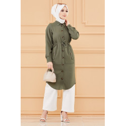 Tunique - Veste longue style saharienne (Vêtement musulman pour femme voilée) - Couleur...
