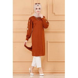 Tunique longue avec dorures pour femme (Vetement pour Hijab, hidjab ou hijeb en ligne)...