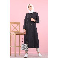 Trench femme - Veste longue (Vetement hijab pour musulmane) - Couleur noir