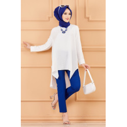 Tunique chic style habillé pour femme - Couleur blanc