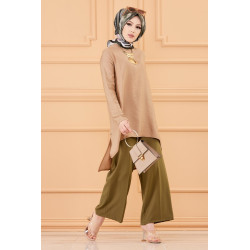 Tunique ample style chic (Vêtement pour femme voilée) - Couleur beige