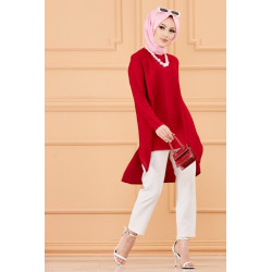 Single style dress style for women (Large clothes) - burgundy color