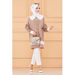 Tone style dressed (Chic dress for veiled woman) - Color taupe and white