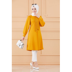 Tunique style habillé pour femme (Vêtement hijab classique) - Couleur moutarde