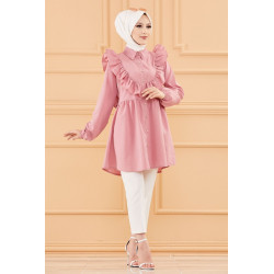 Tunique chemise habillée pour femme (Vêtements Mode Musulmane) - Couleur rose