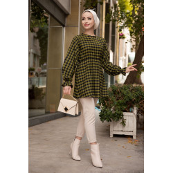 Tunique à carreaux pour femmes - Couleur vert