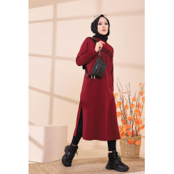Robe-Women's long casual wear (Hijab Moderne and Sport) - burgundy