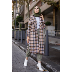 Long shirt (Modern clothing for veiled women-Online shop) - Color anthracite and mink