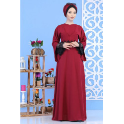 Robe maxi-longue à dentelle noire (Plusieurs couleurs disponibles)