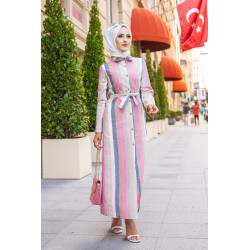 Robe d'été entièrement boutonnée (Vetement Turquie femme voilée) - Style Turque -...