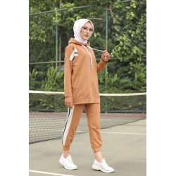Ensemble survêtement 2 pièces (Haut à capuche et bas et jogger) pour femme voilée -...