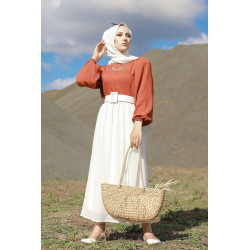 Jupe femme ample et évasée (Modest Fashion) - Couleur Blanche
