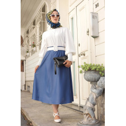 Modest skirt for women (Vetement Turkey online) - Indigo blue color