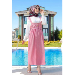 Robe Salopette avec ceinture pour femme - Couleur Rose