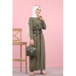 Robe longue décontractée imprimée "Game Over" pour femme (Vêtement hijab pas cher) -...