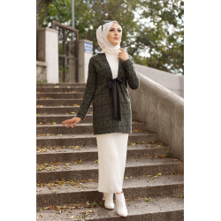 Veste Manteau femme avec ceinture intégrée (Tunique Automne Hiver - Vêtement Hijab...