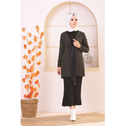 Veste avec ceinture (Vetement Hijab - Boutique en ligne France) - Couleur kaki