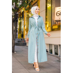Cutoned dress with women's belt (Chic city dress for hijab-Modest Fashion 2022) - Color...
