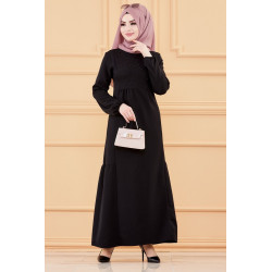 Robe longue habillée et chic avec perles (Vêtement mastour classe pour femme voilée) -...