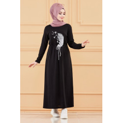Modern modern dress (Hijab-Muslim Boutique en ligne France) - Black Colour