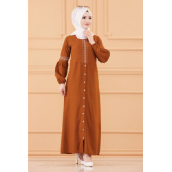 Long embroidered dress for Muslim women (Hijab-style dress) - Color