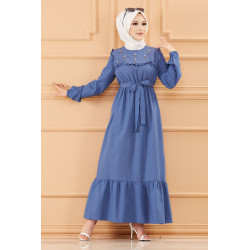 Spin dress (Sworn female dress) - indigo blue color