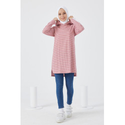 Tunique pour femme - Rayures de couleur rose