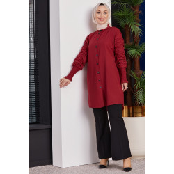 Chemise manches plissées (Vêtement Hijab turque style chic - Boutique France) - Couleur...