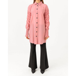 Woman's elastic sleeve shirt-Old pink colour