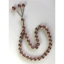 Chapelet islamique (Sabha) deluxe à 33 grains couleur rouge doré