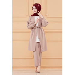 Dressed together: Jacket and pants (Vetely female veiled chic) - Vison Color