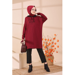 Tunique type sweat long à capuche (Vêtement pour Hijab - Mode Musulmane) - Couleur...