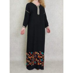 Robe maxi-long embroidered, sober and elegant for woman-Several colors available