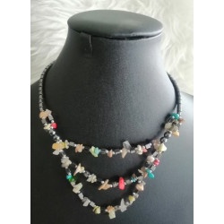 Moroccan necklace for children with multi-colored stones in the form of orange leaves