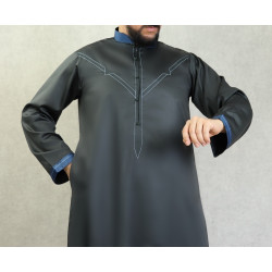 Qamis traditionnel homme élégant de qualité supérieure pour homme - Couleur gris clair...